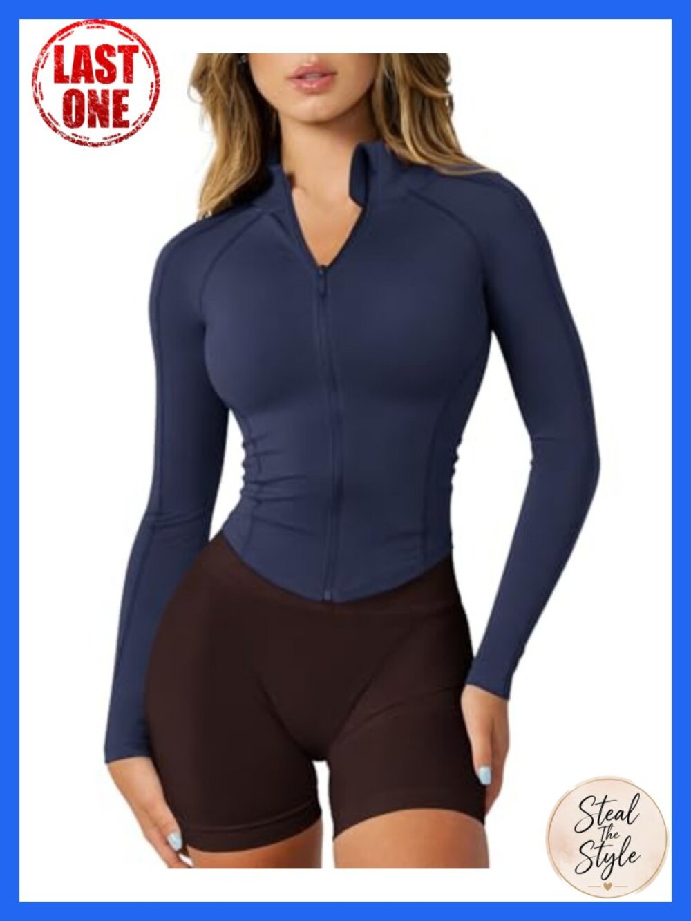 Women's Cropped Workout Jacket Zip Up Slim Fit Thumbholes Athletic